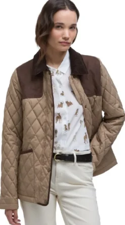 Barbour Ulkoilutakit^Keeper Wear Quilt naisten takki, Military Brown