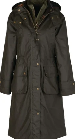 Barbour Long Cannich Wax Jacket naisten vahatakki, Olive/Classic| Öljykangas- Ja Vahatakit
