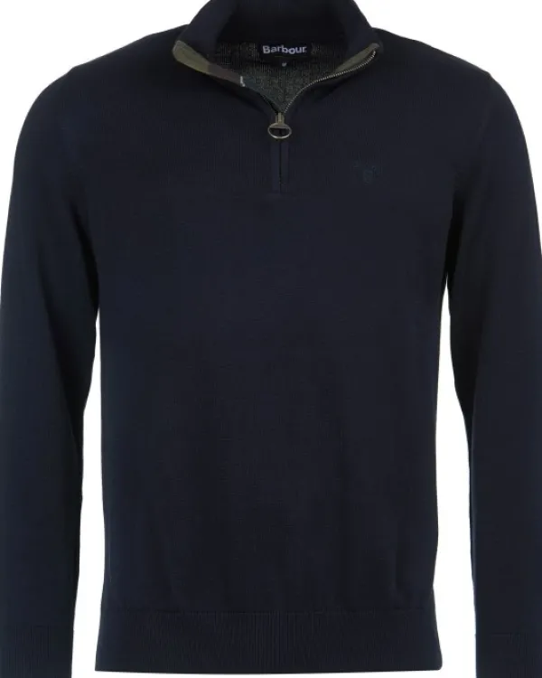 Barbour M's Cotton Half Zip Navy| Pitkähihaiset Paidat