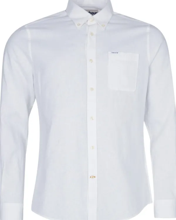 Barbour Nelson Tailored Fit Shirt paita, White| Flanelli- Ja Kauluspaidat
