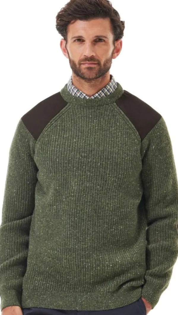 Barbour Raisthorpe Crew neulepusero, Olive| Pitkähihaiset Paidat