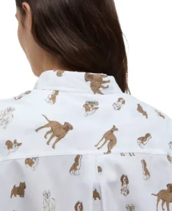 Barbour Safari Shirt naisten paita, Dog Print| Flanelli- Ja Kauluspaidat