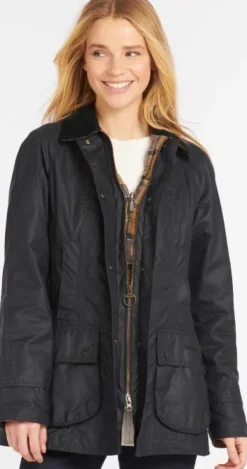 Barbour W's Beadnell Wax Jacket Navy| Ulkoilutakit