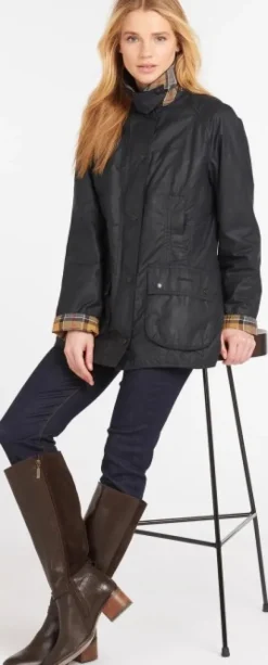 Barbour W's Beadnell Wax Jacket Navy| Ulkoilutakit