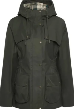 Barbour Kuori- Ja Sadetakit^W's Dallas Waterproof Jacket Olive/Ancient Tartan