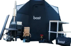 Bast Sauna Teltat/Telttatarvikkeet^Björk Delux Bastutält & Kamin 8-10 p