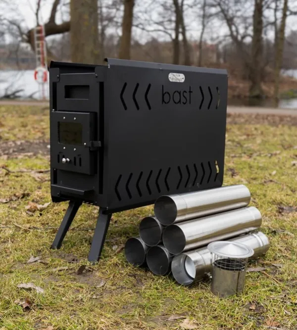 Bast Sauna Teltat/Telttatarvikkeet^Näver Premium Bastutält & Kamin 4-6 p