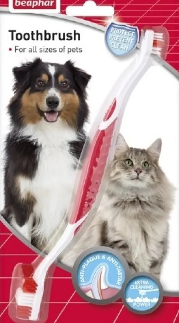 Beaphar Hampaidenhoito^2-Way hammasharja koirille ja kissoille