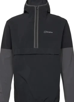 Berghaus Anorakit^Ms Wandermoor Wind Smock Jet Black/Grey Pinstripe