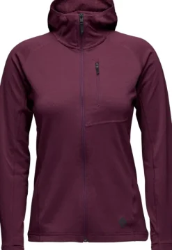 Black Diamond Coefficient Hoody naisten fleece, punavioletti| Hupparit, Fleecet Ja Välipaidat