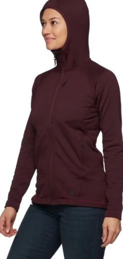 Black Diamond Hupparit, Fleecet Ja Välipaidat^Factor Hoody naisten fleecetakki, viininpunainen