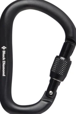 Black Diamond Rocklock Screwgate Carabiner Black -lukittava ruuvikarbiini| Kiipeilyvarusteet