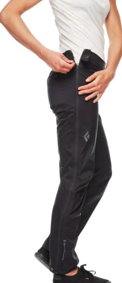Black Diamond Polvihousut^Stormline Stretch Full Zip naisten sadehousut, musta