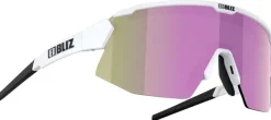 Bliz Aurinkolasit^Breeze Small Matt White + Brown w Rose Multi + Spare lens Clear urheilulasit