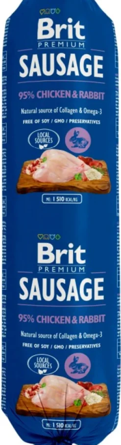 Brit Premium Koiranmakkarat^Chicken & Rabbit -koiranmakkara 800 g