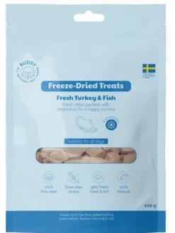 Buddy Freeze Dried Treats Raw Turkey & Fish 100g makupalat| Makupalat