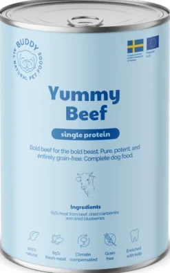Buddy Yummy Beef koiran märkäruoka, 400g| Koiran Märkäruoka