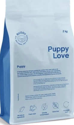 Buddy  Puppy Love pentujen kuivaruoka, 2 kg| Koiran Kuivaruoka