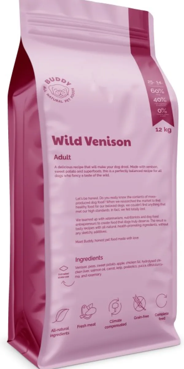 Buddy Koiran Kuivaruoka^ Wild Venison kuivaruoka, 12 kg