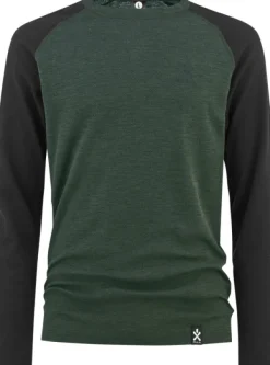 Bula Kerrastopaidat^Norm Merino Wool Crew kerrastopaita, musta/vihreä