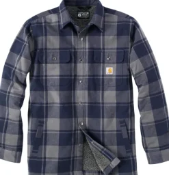 Carhartt Workwear Carhartt Flannel Sherpa Lined Shirt Jacket flanellipaita, sininen| Flanelli- Ja Kauluspaidat