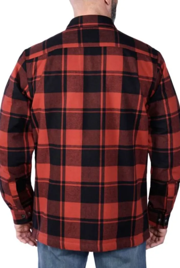 Carhartt Workwear Carhartt Flannel Sherpa-Lined Shirt Jacket flanellipaita, punainen| Flanelli- Ja Kauluspaidat