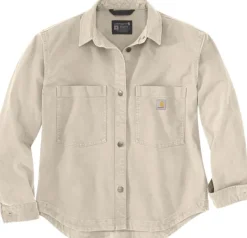 Carhartt Workwear Carhartt Heavyweight Duck Overshirt naisten paita, Oat Milk| Flanelli- Ja Kauluspaidat