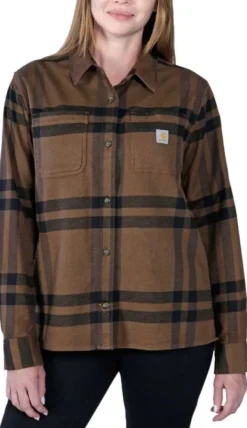 Carhartt Workwear Carhartt Midweight Flannel L/S Plaid Shirt Carhartt naisten flanellipaita, ruskea| Flanelli- Ja Kauluspaidat