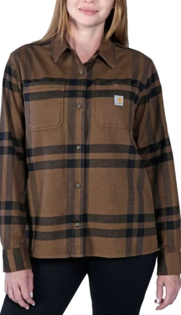 Carhartt Workwear Carhartt Midweight Flannel L/S Plaid Shirt Carhartt naisten flanellipaita, ruskea| Flanelli- Ja Kauluspaidat