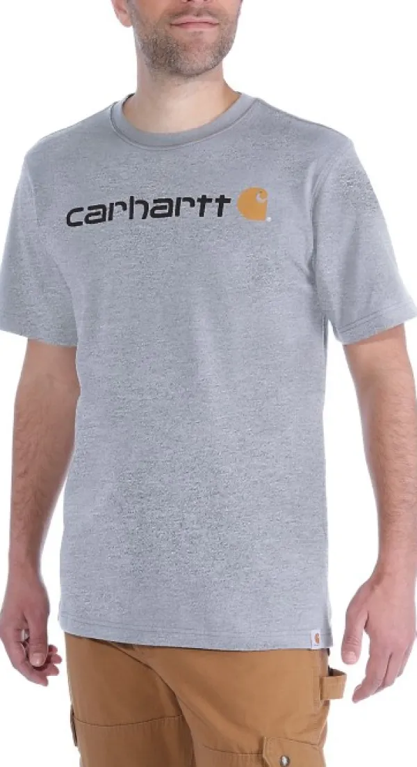 Carhartt Workwear Carhartt M's Core Logo T-Shirt S-S Heather Grey| T-paidat Ja Pikeepaidat