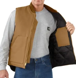 Carhartt Workwear Liivit^Carhartt M's Insulated Rib Collar liivi Carhartt®, ruskea