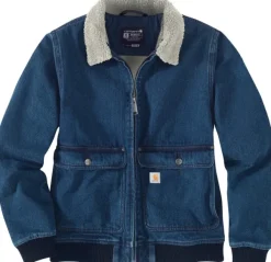 Carhartt Workwear Carhartt Relaxed Fit Denim Sherpa Lined Jacket naisten vuorattu farkkutakki| Ulkoilutakit