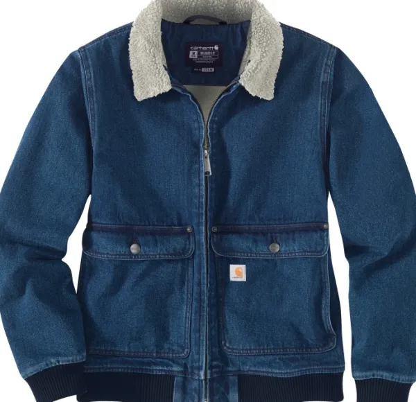 Carhartt Workwear Carhartt Relaxed Fit Denim Sherpa Lined Jacket naisten vuorattu farkkutakki| Ulkoilutakit