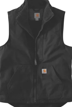 Carhartt Workwear Liivit^Carhartt Washed Duck Lined Mockneck Vest fleeceliivi, musta