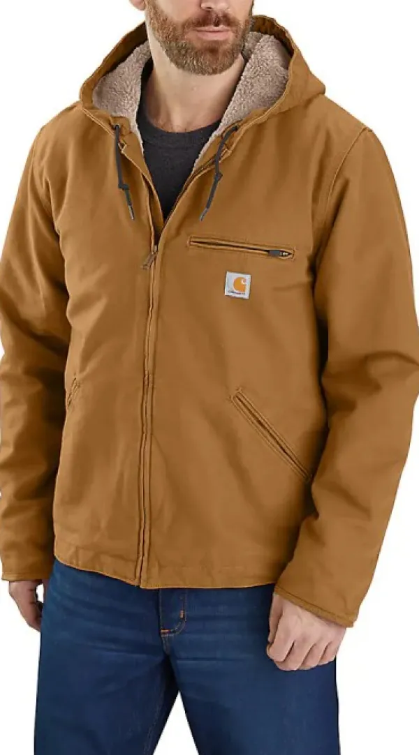 Carhartt Workwear Carhartt Washed Duck Sherpa Lined Jacket takki, Carhartt® Brown| Ulkoilutakit