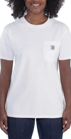 Carhartt Workwear Pocket naisten t-paita, valkoinen| T-paidat Ja Pikeepaidat