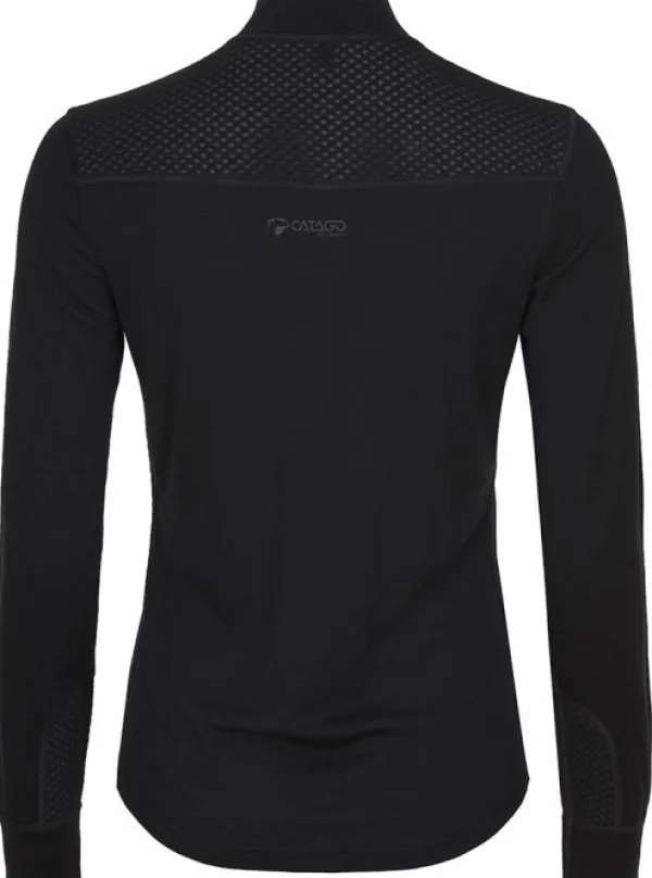 Catago Madeleine Long Sleeve Halfzip naisten aluskerrastopaita, musta| Outlet - Paidat Ja Hupparit
