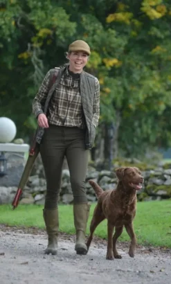 Chevalier Metsästyspaidat^Teal Light Flannel Shirt naisten flanellipaita, Olive Green Checked