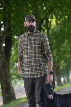 Chevalier Metsästyspaidat^Teal Light Flannel Shirt flanellipaita, Olive Green Checked