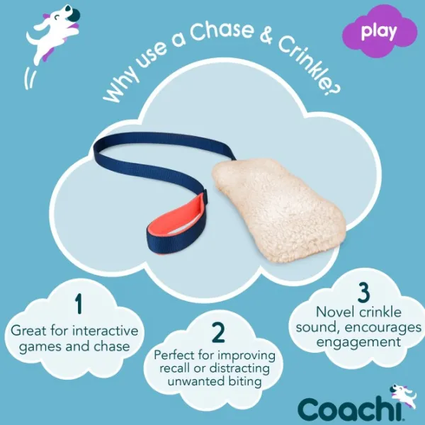 Coachi Chase & Crinkle lelu joustolla, Navy Coral & Faux Lambswool| Aktivointilelut