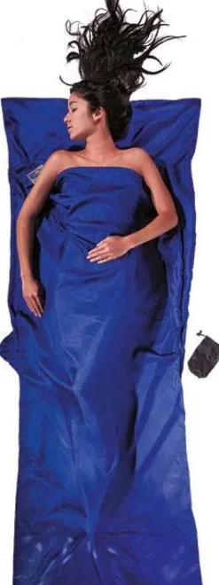 Cocoon TravelSheet Silk silkkinen makuupussilakana, tummansininen| Makuupussilakanat, peitot ja retkityynyt