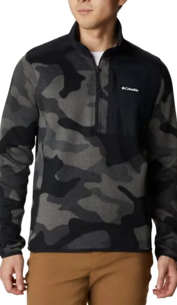 Columbia Sweater Weather Printed Half Zip fleecepusero, Black Mod Camo| Hupparit, Fleecet Ja Välipaidat