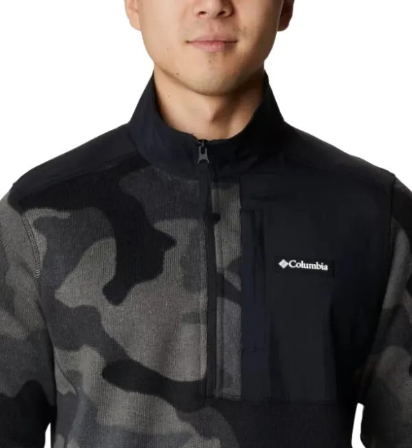 Columbia Sweater Weather Printed Half Zip fleecepusero, Black Mod Camo| Hupparit, Fleecet Ja Välipaidat