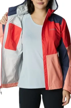 Columbia Kuori- Ja Sadetakit^Titan Pass 2.5L Shell naisten kuoritakki, Red Hibiscus