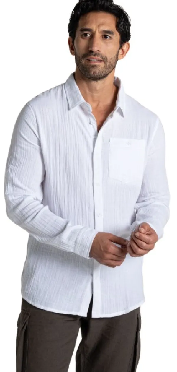 Craghoppers Flanelli- Ja Kauluspaidat^M's Moro Long Sleeved Shirt White