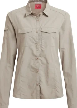 Craghoppers W's NosiLife Adventure Long Sleeved Shirt III Soft Mushroom| Hyönteissuojatut Vaatteet
