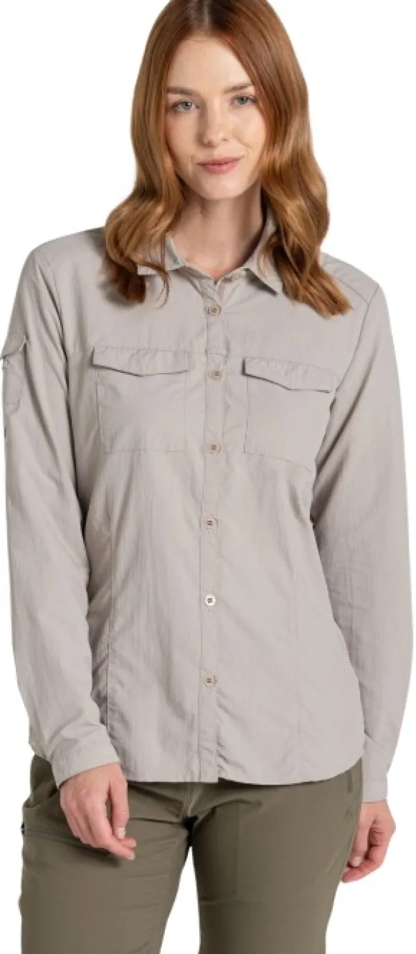 Craghoppers W's NosiLife Adventure Long Sleeved Shirt III Soft Mushroom| Hyönteissuojatut Vaatteet