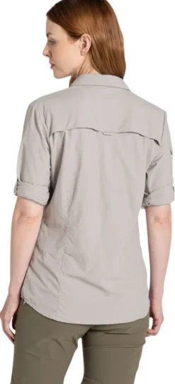 Craghoppers W's NosiLife Adventure Long Sleeved Shirt III Soft Mushroom| Hyönteissuojatut Vaatteet