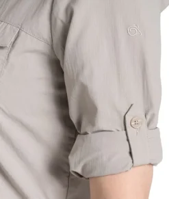 Craghoppers W's NosiLife Adventure Long Sleeved Shirt III Soft Mushroom| Hyönteissuojatut Vaatteet