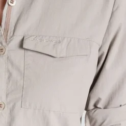 Craghoppers W's NosiLife Adventure Long Sleeved Shirt III Soft Mushroom| Hyönteissuojatut Vaatteet
